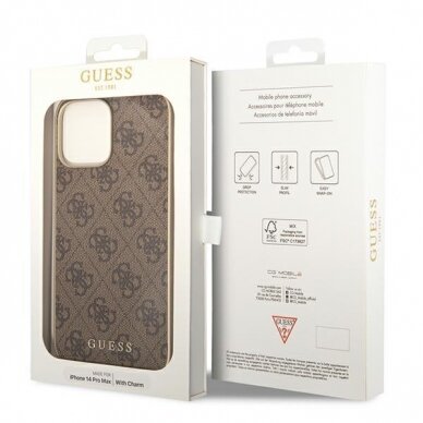 Dėklas Guess 4G Charms Collection GUHCP14XGF4GBR iPhone 14 Pro Max Rudas 6