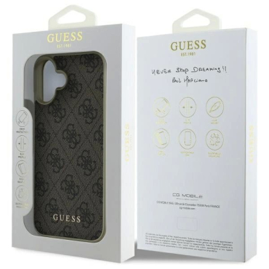 Dėklas Guess 4G Charms Collection iPhone 16 Plus  - Rudas 7