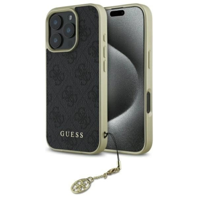 Dėklas Guess 4G Charms Collection  iPhone 16 Pro - Juodas