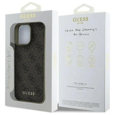 Dėklas Guess 4G Charms Collection  iPhone 16 Pro - Rudas 7