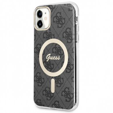 Dėklas Guess 4G MagSafe GUHMN61H4STK iPhone 11 Juodas