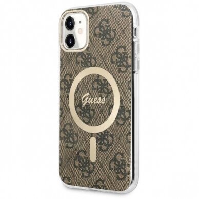 Dėklas Guess 4G MagSafe GUHMN61H4STW iPhone 11 Rudas