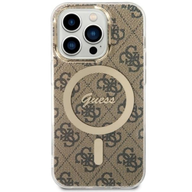 Dėklas Guess 4G MagSafe GUHMP14LH4STW iPhone 14 Pro Rudas 1