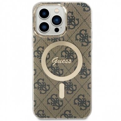 Dėklas Guess 4G MagSafe GUHMP14XH4STW iPhone 14 Pro Max Rudas 1