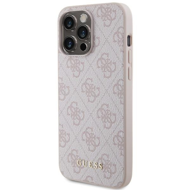 Dėklas Guess 4G Metal Auksinis Logo   iPhone 15 Pro Max - Rožinis 1