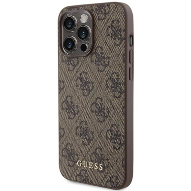 Dėklas Guess 4G Metal Auksinis Logo   iPhone 15 Pro Max - Rudas 1