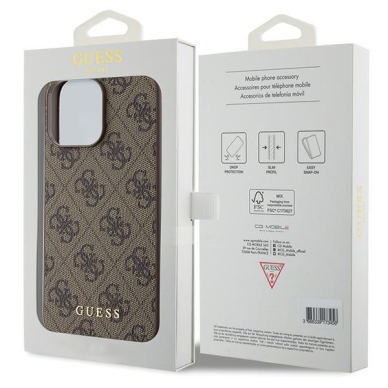 Dėklas Guess 4G Metal Auksinis Logo   iPhone 15 Pro Max - Rudas 7