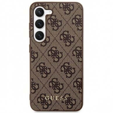 Dėklas Guess 4G Metal Gold Logo case for Samsung Galaxy S24+ - Rudas