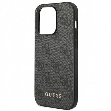 Dėklas Guess 4G Metal Gold Logo GUHCP14LG4GFGR iPhone 14 Pro Pilkas 7