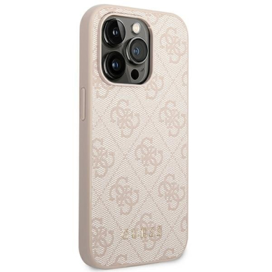 Dėklas Guess 4G Metal Gold Logo GUHCP14LG4GFPI iPhone 14 Pro Rožinis 5