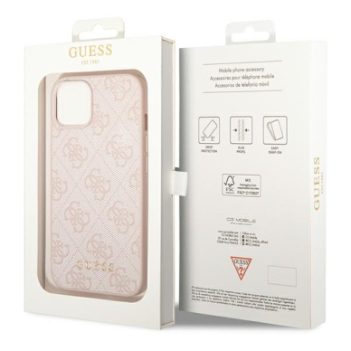 Dėklas Guess 4G Metal Gold Logo GUHCP14MG4GFPI iPhone 14 Plus Rožinis 4