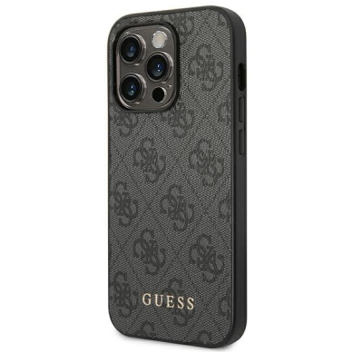 Dėklas Guess 4G Metal Gold Logo GUHCP14XG4GFGR iPhone 14 Pro Max Pilkas 1