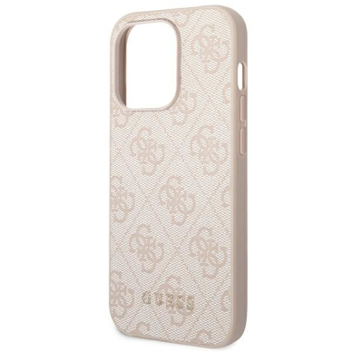 Dėklas Guess 4G Metal Gold Logo GUHCP14XG4GFPI iPhone 14 Pro Max Rožinis 5