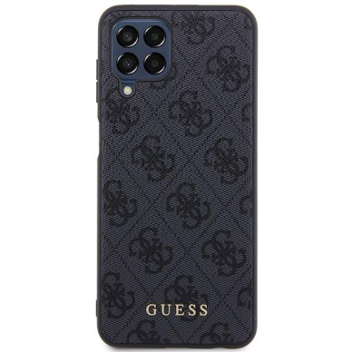 Dėklas Guess 4G Metal Gold Logo GUHCSM33G4GFGR Samsung Galaxy M33 5G M336 Pilkas 2