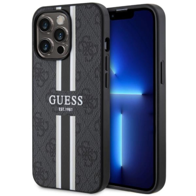 Dėklas Guess 4G Printed Stripes MagSafe GUHMP13LP4RPSK iPhone 13 Pro / 13 Juodas