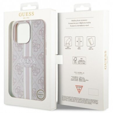 Dėklas Guess 4G Printed Stripes MagSafe GUHMP13LP4RPSP iPhone 13 Pro / 13 Rožinis 7