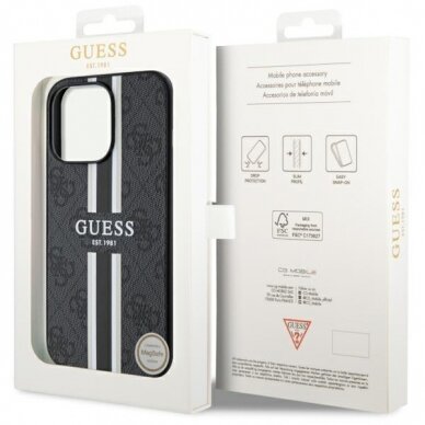 Dėklas Guess 4G Printed Stripes MagSafe GUHMP13XP4RPSK iPhone 13 Pro Max Juodas 7