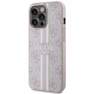 Dėklas Guess 4G Printed Stripes MagSafe GUHMP13XP4RPSP iPhone 13 Pro Max Rožinis 1