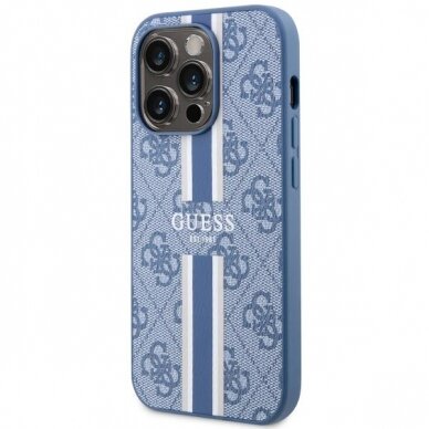 Dėklas Guess 4G Printed Stripes MagSafe GUHMP14LP4RPSB iPhone 14 Pro Mėlynas 1