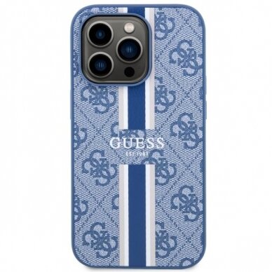 Dėklas Guess 4G Printed Stripes MagSafe GUHMP14LP4RPSB iPhone 14 Pro Mėlynas 2