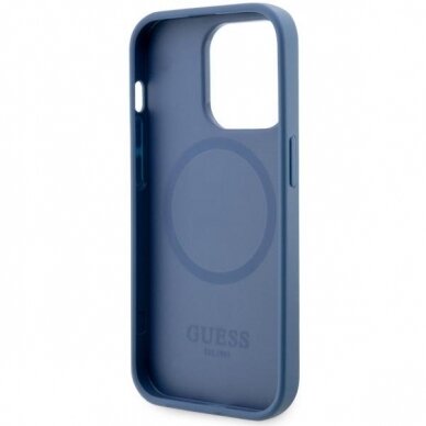 Dėklas Guess 4G Printed Stripes MagSafe GUHMP14LP4RPSB iPhone 14 Pro Mėlynas 6