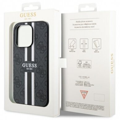 Dėklas Guess 4G Printed Stripes MagSafe GUHMP14LP4RPSK iPhone 14 Pro Juodas 7