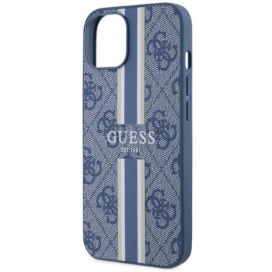 Dėklas Guess 4G Printed Stripes MagSafe GUHMP14MP4RPSB iPhone 14 Plus Mėlynas 5