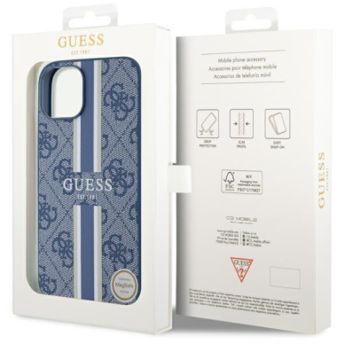 Dėklas Guess 4G Printed Stripes MagSafe GUHMP14MP4RPSB iPhone 14 Plus Mėlynas 7