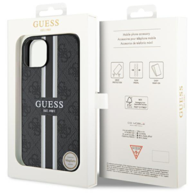 Dėklas Guess 4G Printed Stripes MagSafe GUHMP14MP4RPSK iPhone 14 Plus Juodas 7