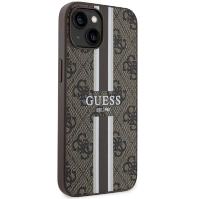 Dėklas Guess 4G Printed Stripes MagSafe GUHMP14MP4RPSW iPhone 14 Plus Rudas 3