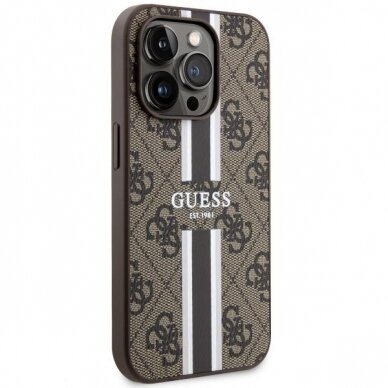 Dėklas Guess 4G Printed Stripes MagSafe GUHMP14XP4RPSW iPhone 14 Pro Max Rudas 3