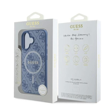 Dėklas Guess 4G Ring Classic Logo MagSafe  iPhone 16 Plus - Mėlynas 7