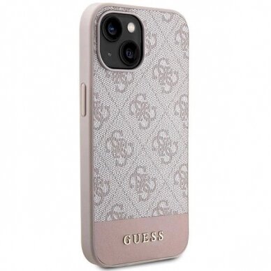 Dėklas Guess 4G Stripe Collection case for iPhone 15 / 14 / 13 - Rožinis 3