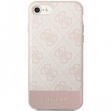 Dėklas Guess 4G Stripe Collection GUHCI8G4GLPI iPhone 7/8/SE 2020/ 2022 Rožinis 2