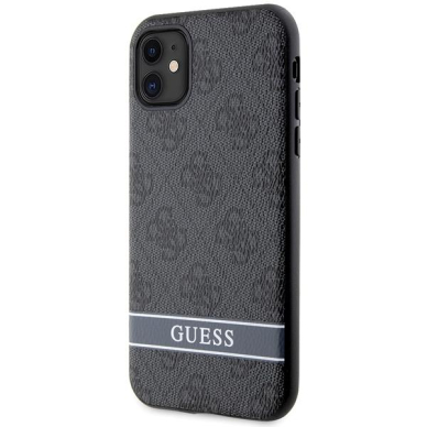 Dėklas Guess 4G Stripe GUHCN61P4SNK iPhone 11 / Xr Pilkas 1