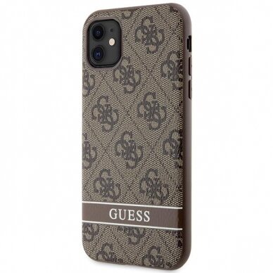 Dėklas Guess 4G Stripe GUHCN61P4SNW iPhone 11 / Xr Rudas 1