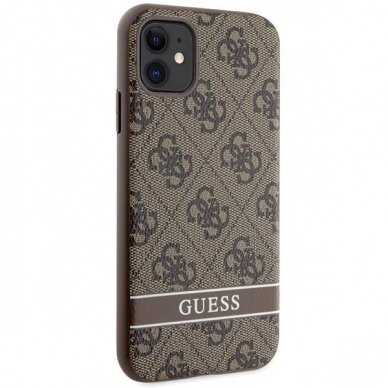 Dėklas Guess 4G Stripe GUHCN61P4SNW iPhone 11 / Xr Rudas 3