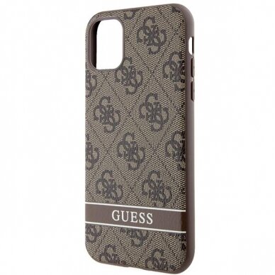 Dėklas Guess 4G Stripe GUHCN61P4SNW iPhone 11 / Xr Rudas 5