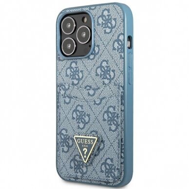 Dėklas Guess 4G Triangle Logo Cardslot GUHCP13XP4TPB iPhone 13 Pro Max Mėlynas 1