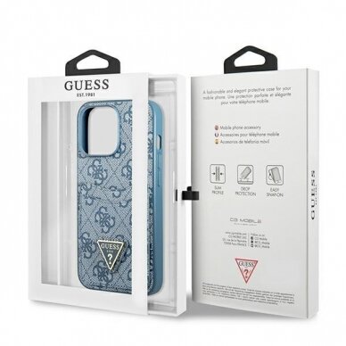 Dėklas Guess 4G Triangle Logo Cardslot GUHCP13XP4TPB iPhone 13 Pro Max Mėlynas 7