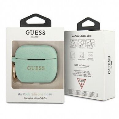 Dėklas Guess AirPods Pro Silicone Glitter - Žalias UGLX912 2