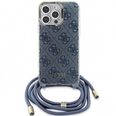 Dėklas Guess Crossbody Cord 4G Print case for iPhone 15 Pro - Mėlynas 1