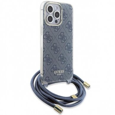 Dėklas Guess Crossbody Cord 4G Print case for iPhone 15 Pro - Mėlynas 2