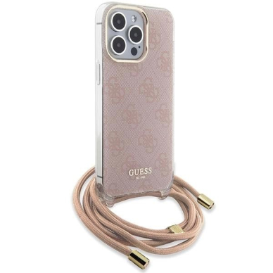 Dėklas Guess Crossbody Cord 4G Print case for iPhone 15 Pro - Rožinis 2