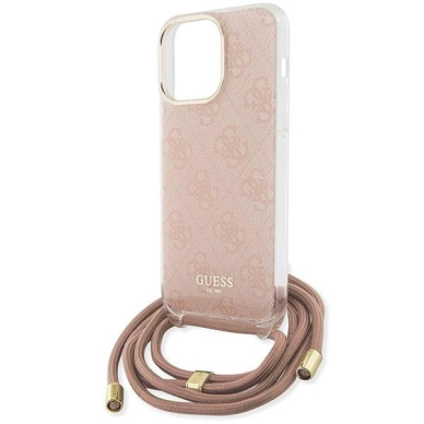 Dėklas Guess Crossbody Cord 4G Print case for iPhone 15 Pro - Rožinis 4