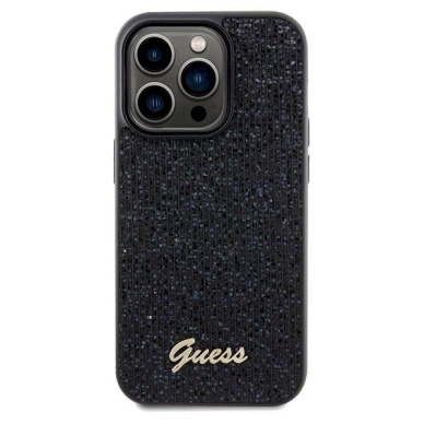 Dėklas Guess Disco Metal Script case for iPhone 14 Pro Max - Juodas 2