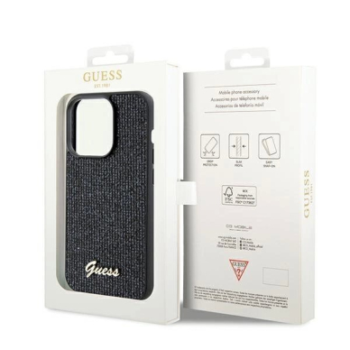 Dėklas Guess Disco Metal Script case for iPhone 14 Pro Max - Juodas 7