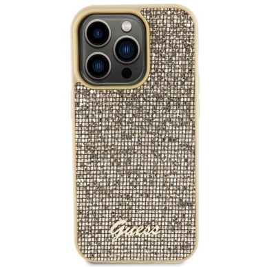 Dėklas Guess Disco Metal Script   iPhone 15 Pro - Auksinis 2