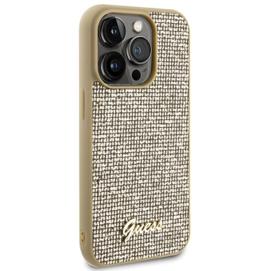 Dėklas Guess Disco Metal Script   iPhone 15 Pro - Auksinis 3