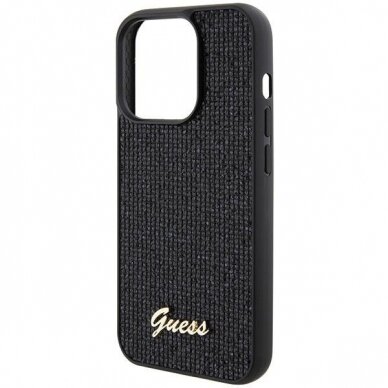 Dėklas Guess Disco Metal Script   iPhone 15 Pro - Juodas 5